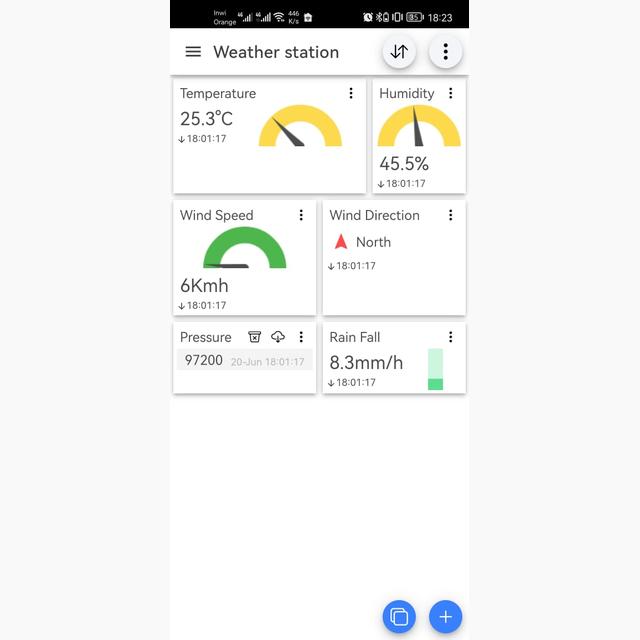 Matériel de la station météo IoT et application mobile